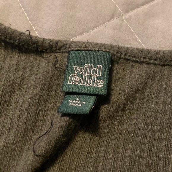Wild Fable Womens Ribbed Green Crop Top Size Large Casual Simple Basic Cute - Picture 3 of 4